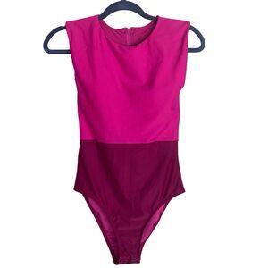Averie Selena One Piece Swimsuit Womens Size S Pink Two Tone Colorblock Modest